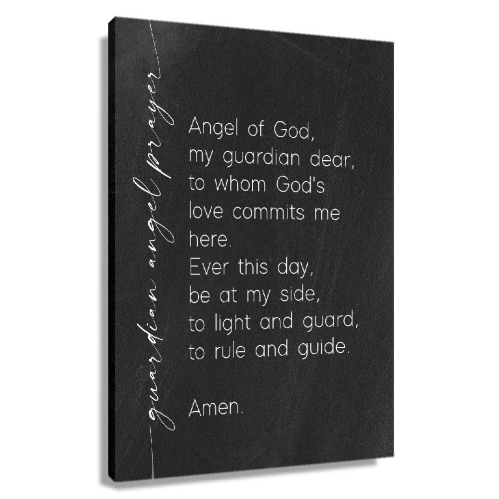 Black And White Wall Art Guardian Angel Prayer Quotes Wall Art Prints
