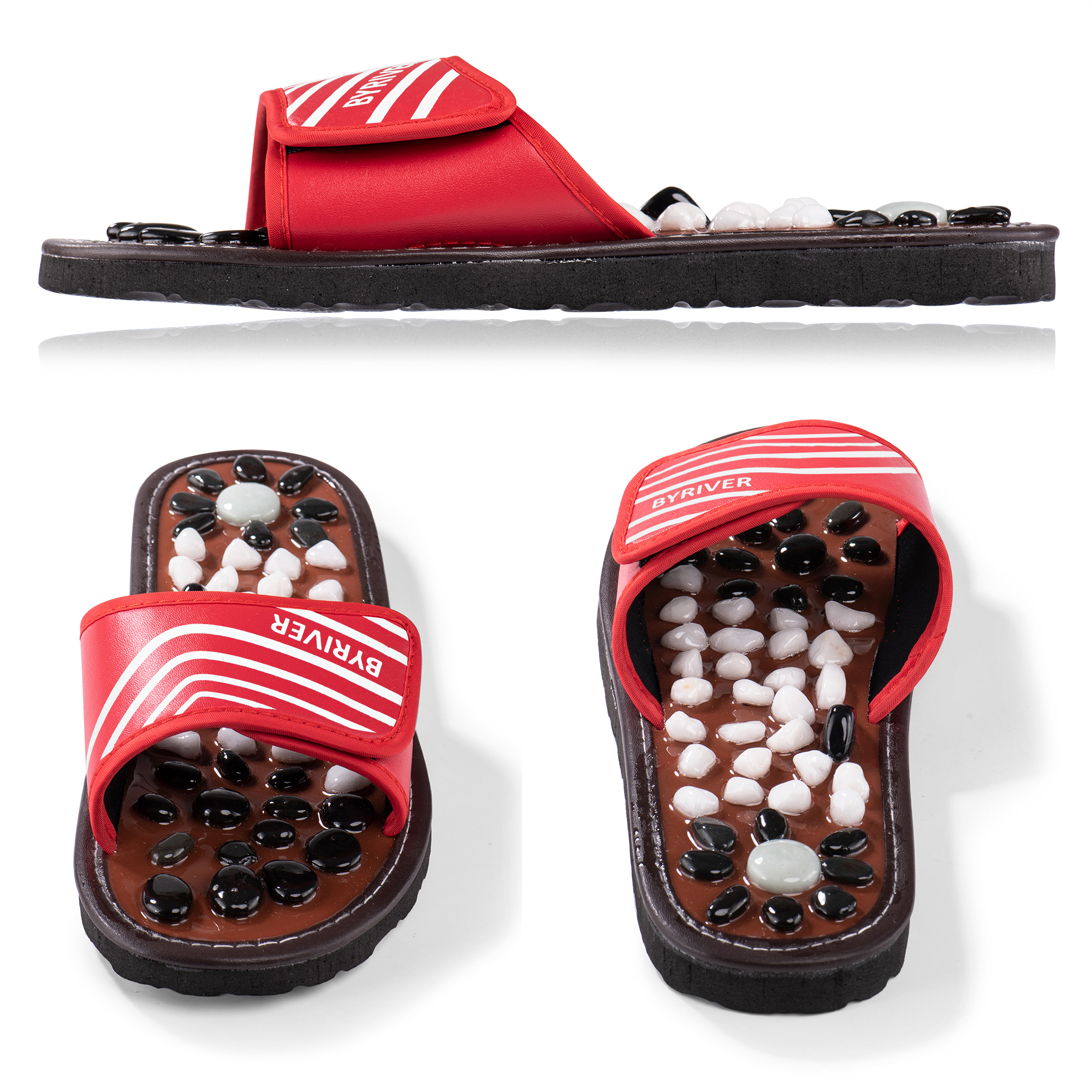 BYRIVER Foot Massage Slippers Therapy Massager Walk Stone Shoes NWOT Amazon.com: BYRIVER Acupressure Foot Massager Acupoint  main image 3