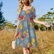 thumbnail image 4 of Vestido de manga corta con diseño de dreidel de Hanukkah / Chanukah Ropa Tendencia de ropa de mujer Vestidos de moda para mujer Vestido, 4 of 7