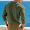 thumbnail image 6 of WTOBBY Men's Casual Long Sleeve Henley Shirt Three-Button Placket, Comfortable Solid Color, Fall and Winter T-Shirt for Daily Wear, Layering, and Relaxed Style,Light Green S, 6 of 7