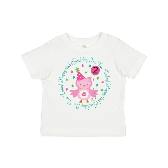 Inktastic 2nd Birthday Owl I'm Two Years Old Girls Girls Toddler T-Shirt