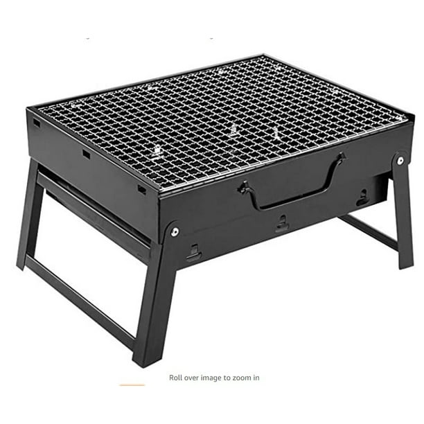 Mini Barbecue à charbon de bois pliable et Portable, en acier inoxydable,  fumoir pour la cuisine en plein air, pique-nique de Camping