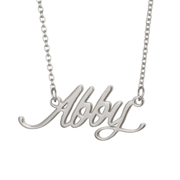 Abby Name Necklace Nameplate Charm Stainless Steel Jewlery Graduation Gifts