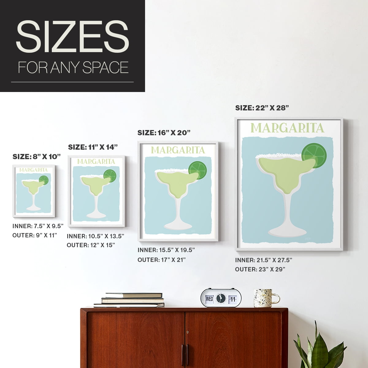 Margarita in White Solid Wood 8 x 10 Framed Print