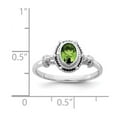 thumbnail image 2 of 925 Sterling Silver Rhodium Plated With Green Oval Cubic Zirconia Stone Ring Size 6 Ring for Women, 2 of 2
