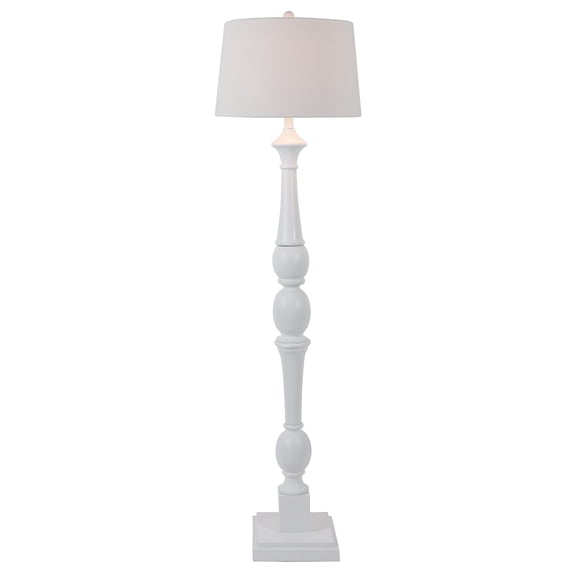 Decor Therapy Crossmill Distressed Baluster Resin Floor Lamp, 54 inches White