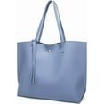 thumbnail image 5 of Women's Soft Faux Leather Tote Shoulder Bag from, Big Capacity Tassel Handbag, 5 of 6