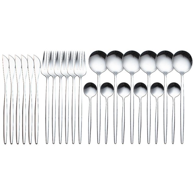 Vajilla pulida espejo elegante del sistema de cubiertos del acero inoxidable 24pcs para casarse la acción de gracias