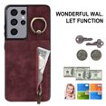 thumbnail image 2 of Nalacover for Samsung S21 Ultra, Wallet with RFID Credit Card Holder and Zipper Pocket,Drop Protection Flip Cover Ring Holder Kickstand with Double Magnetic Clasp for Samsung Galaxy S21 Ultra, Winered, 2 of 10