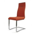 thumbnail image 4 of Orange Dining Chair with Brushed Stainless Steel Set of 2, 4 of 4