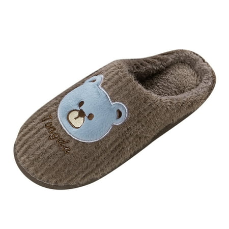 

Fsqjgq Mens Hard Sole Slippers Men Cute Home Slippers Winter Home Cotton Slippers Fashion Warm Non Slip Casual Home Slippers Slippers Size 7 Men Coffee 44