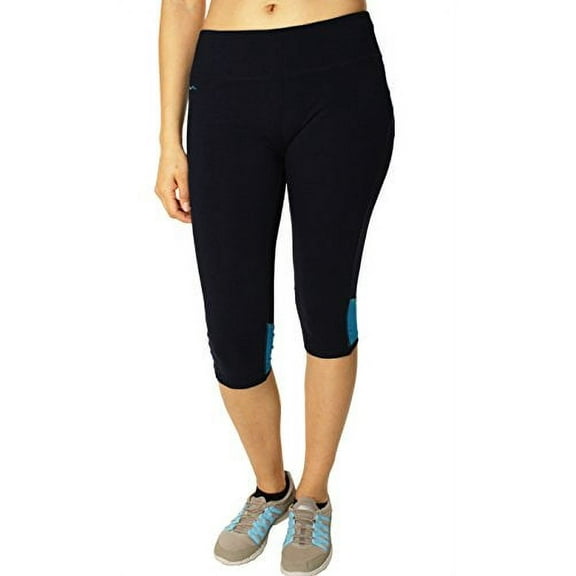 Lauren Active Ralph Lauren Womens Tight Capri (Small, Navy/Turquoise)