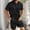 #_001Black, variant on Men's Summer Beach Outfits 2 Piece Collar Short Sleeve Polo T-Shirts and Shorts Sets Drawstring Waist Vacation Dressy Loose Fit Matching Outfits Sky Blue L