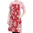 thumbnail image 5 of Red Christmas Snowflake Apron-Garden Aprons for Women with Pockets-Cotton Linen Waterproof Kitchen Cooking Gardening Aprons Adjustable for Kitchen,Cooking,BBQ and Salon 32"x27", 5 of 7