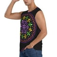 thumbnail image 3 of Bingfone Mardi Gras5 Pattern Men's Tank Tops Workout Sleeveless Tee Shirts Running Beach Tanks for Men-Large, 3 of 8