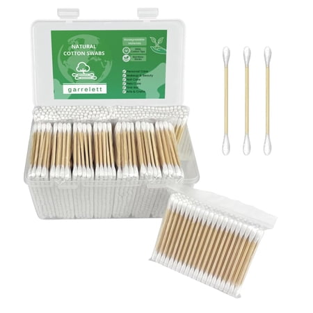 1000 ct (2000 Tips) Bamboo Cotton Swabs – Biodegradable Double Tips Buds Natural Organic Pure For Ear Beauty & Personal Care