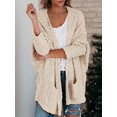 thumbnail image 5 of Sherrylily Women Chunky Popcorn Cardigan Open Front Boyfriend Batwing Fuzzy Knit Coat, 5 of 7