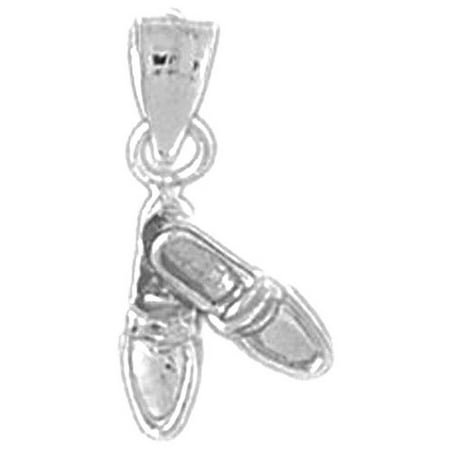 18K White Gold Shoes Pendant - 18 mm