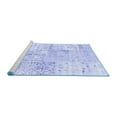 thumbnail image 2 of Ahgly Company Machine Washable Indoor Square Patchwork Blue Transitional Area Rugs, 6' Square, 2 of 4