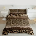 thumbnail image 2 of Homewish Romantic Bling Fashion Queen Comforter Set, Brown Glitter Leopard Print Bedding Sets, Teens Kids Girls Women Reversible Bedding Comforter Set, Super Cozy Room Decor, 3 Pieces, 2 of 8