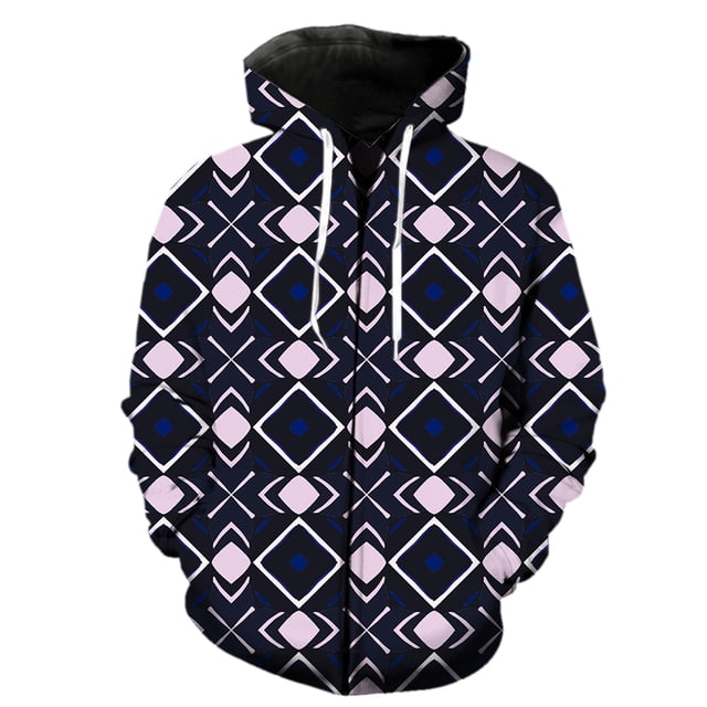 Sudadera con capucha y cremallera para hombre, estilo étnico exótico retro, estilo hip hop, genial, de gran tamaño, con estampado 3D, chaquetas de manga larga