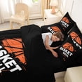 thumbnail image 4 of Castle Fairy Grunge Orange Basketball Print Full Size Bedding Sets 7 Pieces, Urban Sports Themed Full Size Bed in a Bag, Black Orange,Black Reversible, 4 of 7