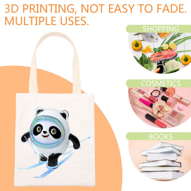 Bolsa Beijing 2022 Bolso de hombro de lona Mascota Bing Dwen Dwen Bolsos de compras Ehuebsd Nuevos Originales