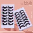 thumbnail image 5 of Tkrady Colored Eyelashes Fluffy Eye Lashes With Color Colorful D Curl Strip Lashes Pack 7 Pairs, 5 of 5