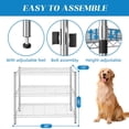thumbnail image 4 of 3-Shelf Adjustable Chrome Metal Wire Shelving Rack, Floor Mount, 36" L x 14" W x 30" H, Industrial Style, 4 of 7