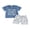 Blue, variant on BemeyourBBs Little Boys Summer Outfits Adorable Ocean Themed Print Short Sleeve Round Neck Tops and Shorts Set