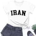 thumbnail image 5 of Camiseta de Manga Corta Impresa de Cuello Alto para las Mujeres, Tops de Cuello Redondo para las Mujeres Mezcla de Poliéster de Spandex de Uso Diario Casual, 5 of 5