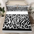 thumbnail image 2 of Feelyou Grey Leopard Print Full Size Sheets, Zebra Cheetah Animal Bed Sheets, 4-Piece, 2 of 7