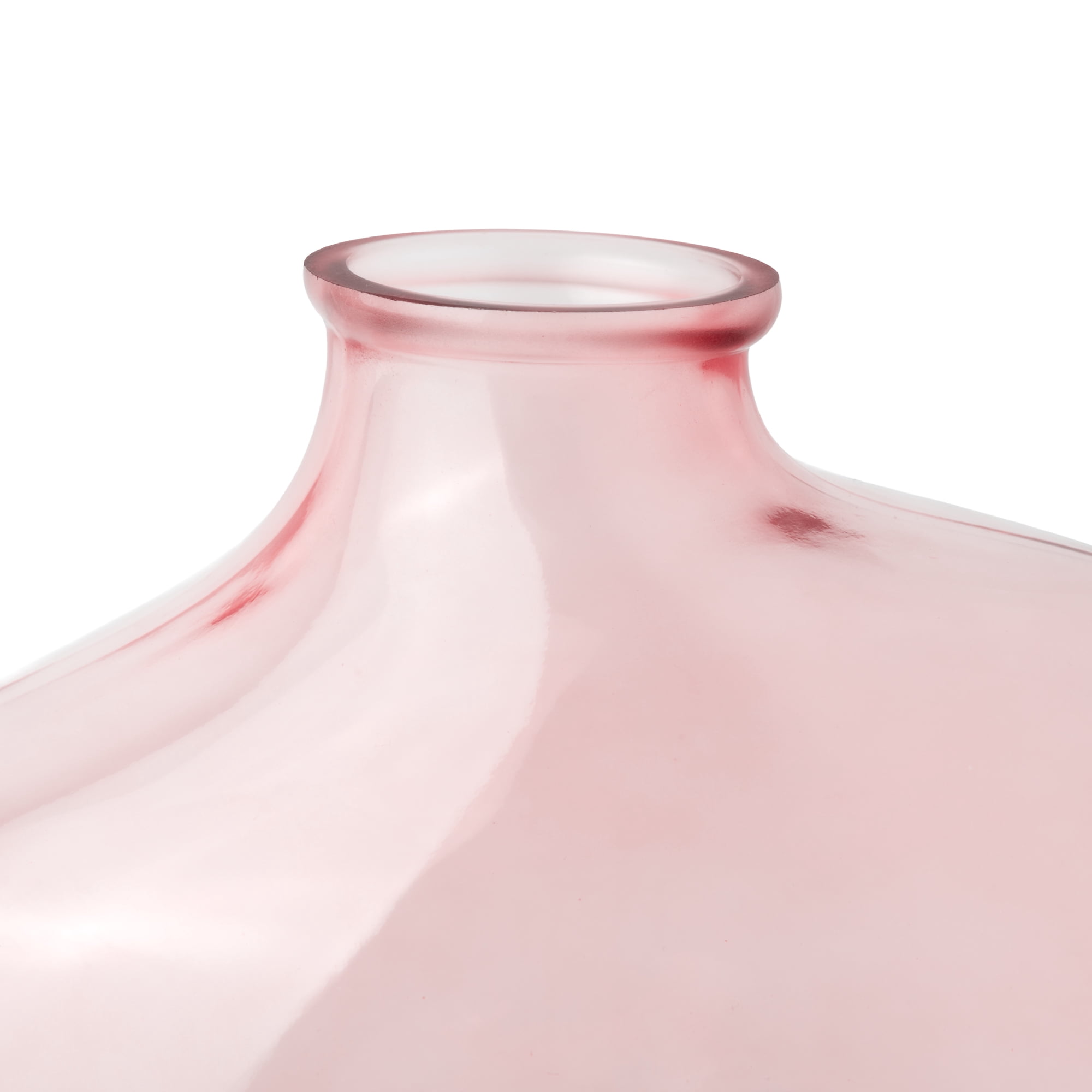 Mainstays Pink Glass Decorative Tabletop Vase, 7.3 in