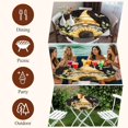 thumbnail image 7 of Yellow Gnomes Round Tablecloth, Fitted Table Cover with Elastic for 36"-44" Round Tables, Sunflower Bee Brown Wood Abstract Art Table Cloth Outdoor Indoor Dinning Party Waterproof Tablecloths, 7 of 7