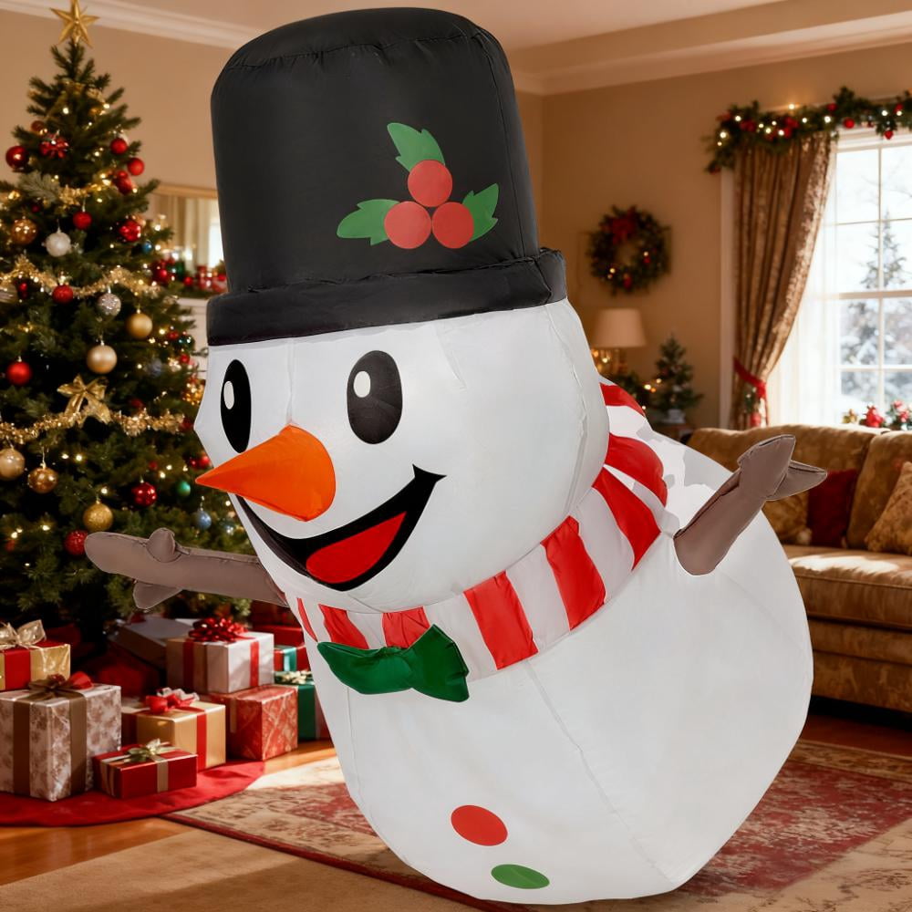 Hanging Snowman Christmas Inflatable with LED Lights IP44 Waterproof Polyester Cloth Indoor Outdoor Yard Decoration