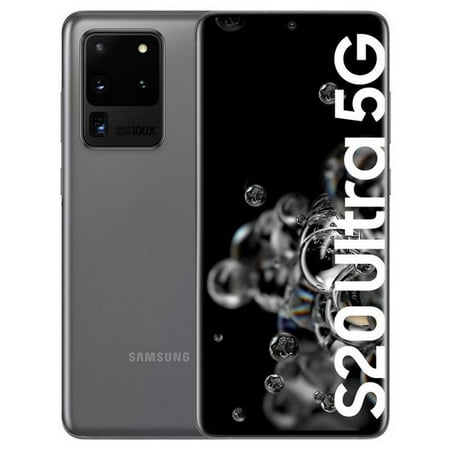 SAMSUNG Galaxy S20 Ultra 5G G988U 128GB, Gray Unlocked Smartphone - Very Good Condition (Used)