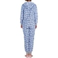 thumbnail image 2 of SofiePJ, Women's, Fun Printed Fleece Zip Up Hoodie Onesie Pajama, Light Blue, M, 2 of 2