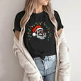 thumbnail image 2 of Camiseta informal con estampado de árbol de Navidad de manga corta y cuello redondo para mujer Pompotops  hfajkhk124568, 2 of 6