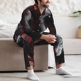 thumbnail image 7 of Naloa Cool Black And White Dragon Men’s Pajamas Set - Long Sleeve Button Down Sleep Shirt and Pajama Bottoms Sleepwear Set-XX-Large, 7 of 7