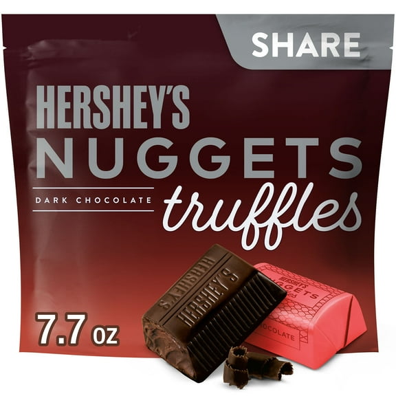 Hershey's Nuggets Dark Chocolate Truffles Candy, Share Pack 7.7 oz