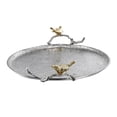 thumbnail image 3 of A&B Home Set of 2 Silver Decorative Tray with Gold Bird 21" x 17" x 4.5", 3 of 4