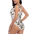 thumbnail image 5 of Yiaed Flowe Rooster Print Women One Piece Swimsuits Tummy Control One Shoulder Bathing Suits Pattern Ruffle Swimwear-Small, 5 of 8