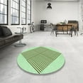 thumbnail image 4 of Ahgly Company Machine Washable Indoor Square Transitional Green Area Rugs, 5' Square, 4 of 7
