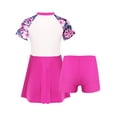 thumbnail image 2 of CHICTRY Kids Girls 2Pcs Short Sleeve Rashguard Dress with Shorts Swimsuit Bathing Suit Beachwear Rose Red 14, 2 of 7