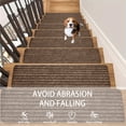 thumbnail image 4 of Kaskawise 8" X 30" (15 in Pack) Nonslip Carpet Stair Treads Non-Skid Safety Rug Slip Resistant Indoor Runner for Kids Elders & Pets with Reusable Adhesive - Brown - Non Slip Stair Treads Indoor, 4 of 6