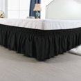 thumbnail image 2 of Unique Bargains Polyester Elastic Dust Ruffled Bed Skirt with 15" Drop Twin Black, 2 of 8