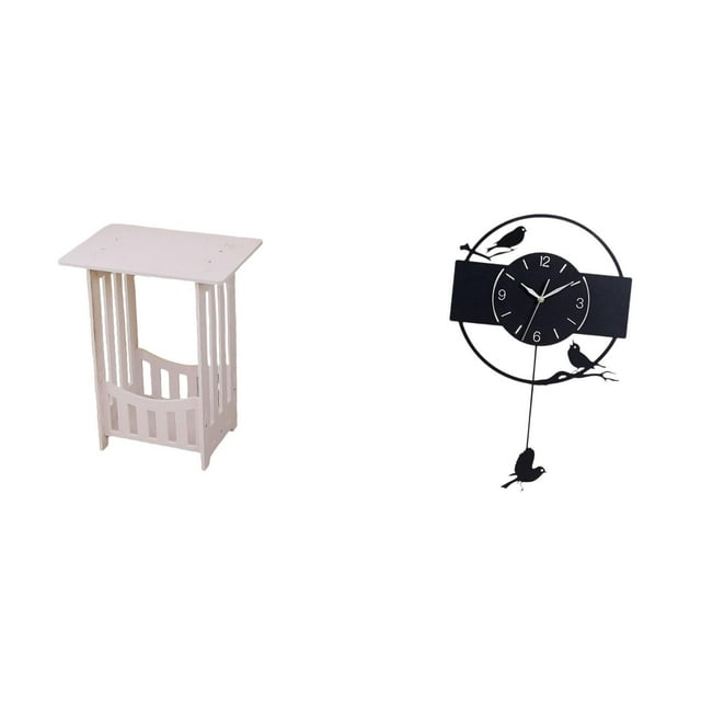 Mesita De Noche Minimalista Con Reloj De Diseño De Pájaro. Práctica Y Portátil, Ideal Para Hoteles, Cafeterías, Salones, Balcones, Estudios Y Decoración De Cocina.