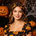 thumbnail image 3 of JULMCOMO Halloween Headbands for Women Pumpkin Skull Cat Print Wide Knotted Party Holiday Hair Bands Festive Gift Hair Accessories B, 3 of 3