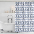 thumbnail image 3 of Ocean Blue Fish Shower Curtain, Waterproof Shower Curtains for Bathroom, Summer Fishing Coastal Nautical Simple Washable Fabric Bathtub Curtain Set Bath Decor with 12 Hooks Stall 36"x72", 3 of 8