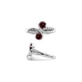 thumbnail image 2 of 9/10 Carat (Ctw) Garnet and White Topaz Two Stone Ring in Sterling Silver for Women, 2 of 6